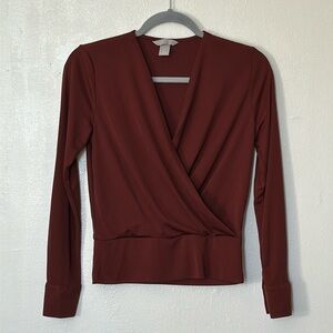Burgundy wrap top